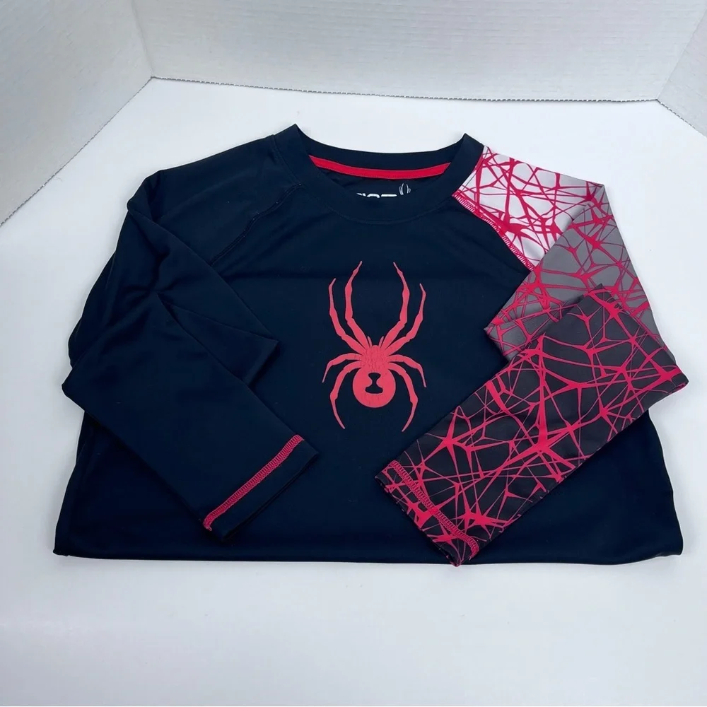 Spyder Boys Long Sleeve Graphic Logo Performance Shirt Size M; Swim, Fishing